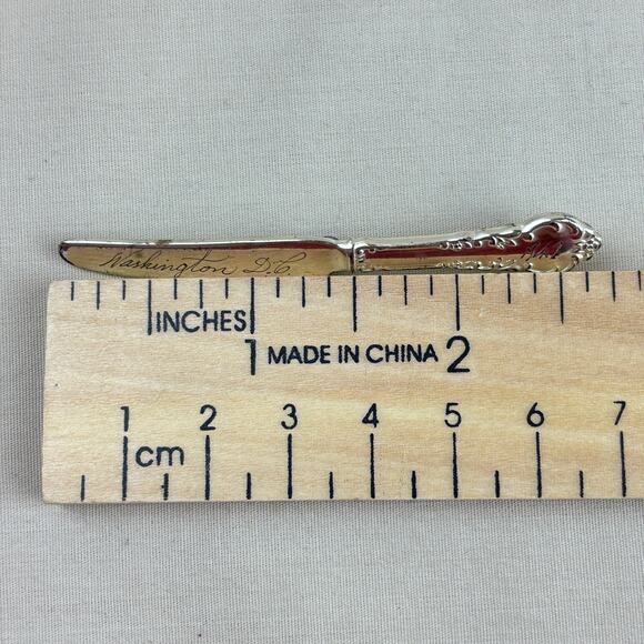 Antique Sterling Silver Butter Knife Brooch Pin Washington DC 1947 Souvenir 2.5" - Picture 2 of 12